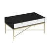 Modern Black and White Coffee Table with 2 Drawers, Living Room Storage Table - 4 of 4