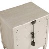 Gulches Light Oak Nightstand with Charging Ports 1 Drawer, Lower Cubby, Nickel Tone Acrylic Pull, No Assembly, 22.5"W x17"D x26.5"H - 3 of 4
