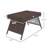 Folding Rattan Side Table, Outdoor End Table, Hand Woven PE Rattan Coffee Table for Balcony, Garden, Lawn, Courtyard - 3 of 4
