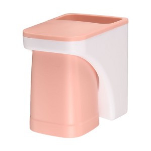 Unique Bargains Durable Plastic Magnetic Two-in-One Design No-Punch Installation Toothbrush Holder - 1 of 4