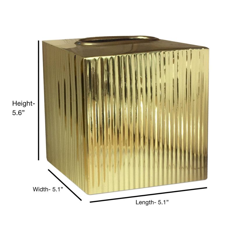 Kaiwah Gold Plated Steel Square Tissue Box Holder - Metallic Gold - Nu Steel, 5 of 6