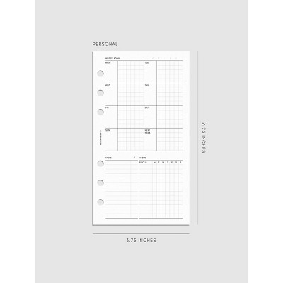 Weekly Admin Planner Inserts | Monday Start | Cloth & Paper