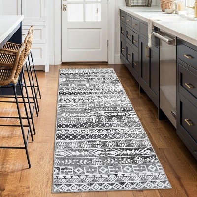 Garvee Boho Area Rug Ultra-Thin Print Rug,Foldable Durable Non-Slip Stain Resistant Rug