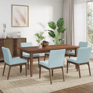 Christopher Knight Home Caruso 7 Piece Contemporary Rubberwood Frame Upholstered Dining Set - 1 of 4