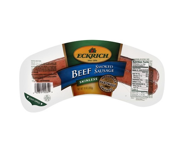 Eckrich Beef Smoked Sausage - 2ct/10oz