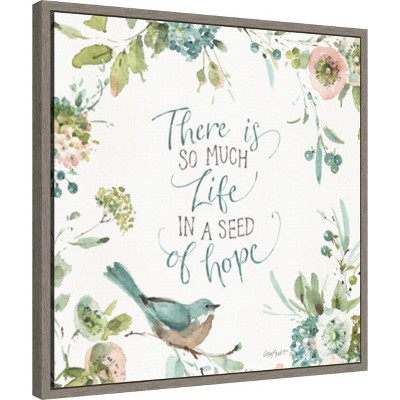 Mint Crush Typography Canvas Print with Bluebird and Blooms