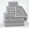 Viscose Cotton Blend Medium Weight Soft Textured Ribbed Towel Set by Blue Nile Mills - 2 of 4