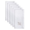 Saro Lifestyle Festive Holiday Ornament Embroidered Napkin (Set of 6), White, 20"x20" - 3 of 3