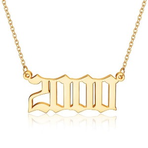 Turandoss Birth Year Pendant Necklace for Women, Old English Birth Year Number Gold Necklace, Birthday Gifts for Women, Christmas Gifts, 18+2In - 1 of 4