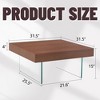 31.5" Square MDF Coffee Table with Tempered Glass Legs, Texture Sticker Top, Reinforced Design for Modern Living Room - 4 of 4