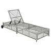 PAGED Outdoor Patio Chaise Lounge Chair with 5-Position Backrest, with Cushion and Wheels for Garden, Grey and Beige - 4 of 4