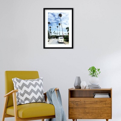 Vintage Nature Vista Framed Wall Art Print in Black Frame