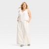 Women's High-Rise Relaxed Fit Wide Leg Pleated Linen Trousers - Future Collective - 3 of 3