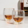 Viski Double-Walled Spirits Glasses, Insulated Liquor Tumblers with Cut Crystal Design, Dishwasher Safe 8.5 Oz, Clear, Set of 2 - 2 of 4
