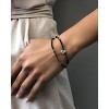 SHINE by Sterling Forever Black Beaded Disk Stretch Bracelet Gold - 2 of 3