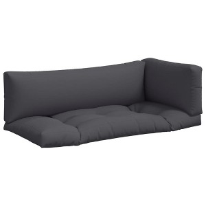 vidaXL Outdoor Pallet Cushions Set - Durable Gray Fabric, Hollow Fiber Filled Comfortable Seat and Back Cushions for Patio/Deck/Garden - 1 of 4