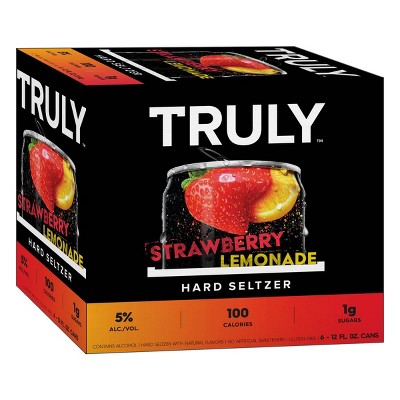 Truly Strawberry Lemonade Hard Seltzer - 6pk/12 fl oz Slim Cans