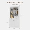 2pcs 71" Tall Bookcase,5-shelf Bookshelves with Drawer and Door,Adjustment Shelves, White Wooden Bookcase Cabinet,Modern Book shelves for Home Office - 2 of 4