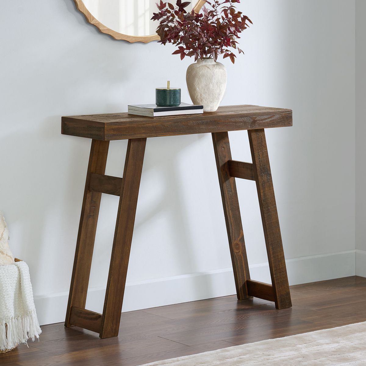 Alaterre Furniture Lawas Solid Wood Console Table - 36 Inch Modern Farmhouse Small Entryway Table - thumbnail 10