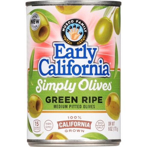 Early California Green Ripe Medium Pitted Olives - 6oz : Target