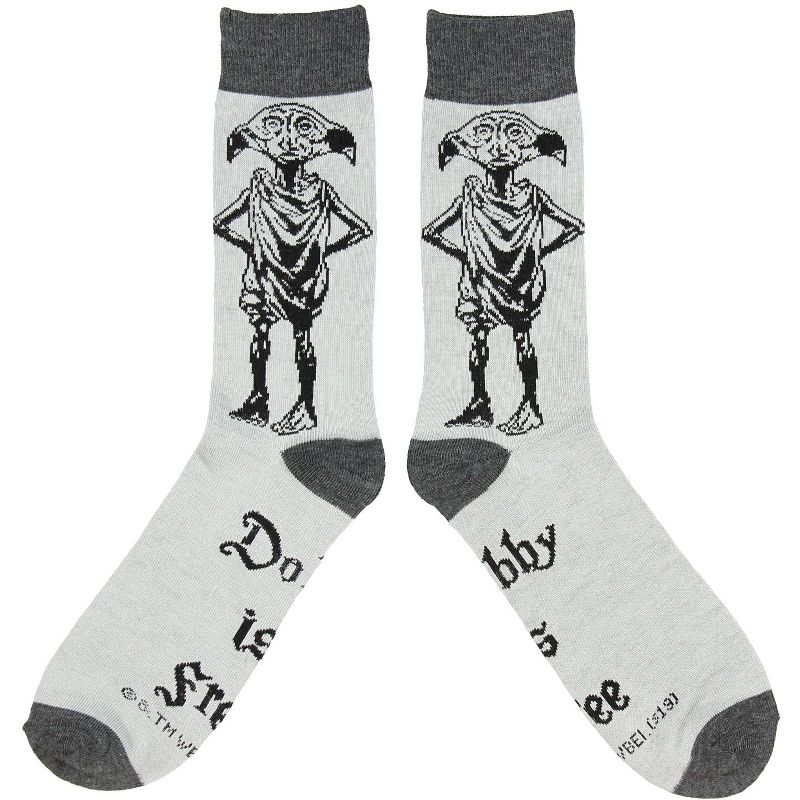 The Wizarding World of Harry Potter Dobby Is Free Crew Socks Grey, 2 of 6