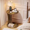 Tribesigns C-Shaped End Table, 19" Farmhouse Round Nightstand, 2-Tier Side Table for Living Room with Storage, for Bedroom,Rustic Brown - 3 of 4