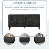 SEVOBAL Utility Storage Cabinets Carved Flower Door Large Storage Cabinet with Metal Handles, Black, 62.99"*15.75"*32" - 4 of 4
