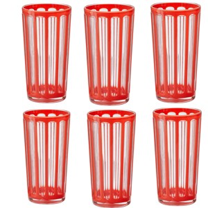 TAG Villa 22 oz Orange Acrylic Tumbler BPA-Free, Dishwasher Safe, Durable Drinkware Set of 6 - 1 of 2
