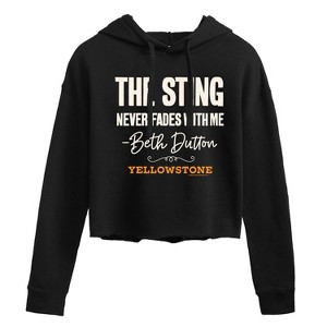 Women's - Yellowstone - The Sting Never Fades Cropped Graphic Hoodie - 1 of 4
