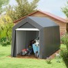Outsunny 7' x 12' Outdoor Shed, Waterproof and Heavy Duty Portable Shed for Bike, Motorcycle Garden Tools - 3 of 4