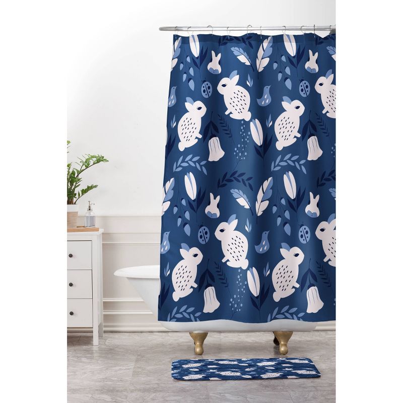 Deny Designs BlueLela Rabbits and Flowers Memory Foam Bath Mat, 5 of 6