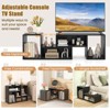Costway 2 PCS Adjustable TV Stands with Storage Cubes for TVs up to 55 Inches Cabinets White/Black - 4 of 4