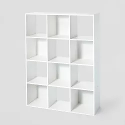11" 12 Cube Organizer Shelf White - Room Essentials™