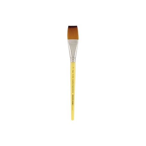 Creative Inspirations Dura-Handle Flat Short Handle Paint Brush - Solid Resin Handle, Synthetic Taklon Paint Brushes, Flat Brush for Oils, Acrylics, - image 1 of 4