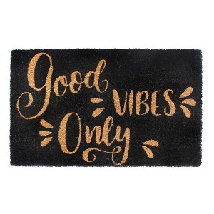 RugSmith Black Machine Tufted Good Vibes Only Doormat - 1 of 4