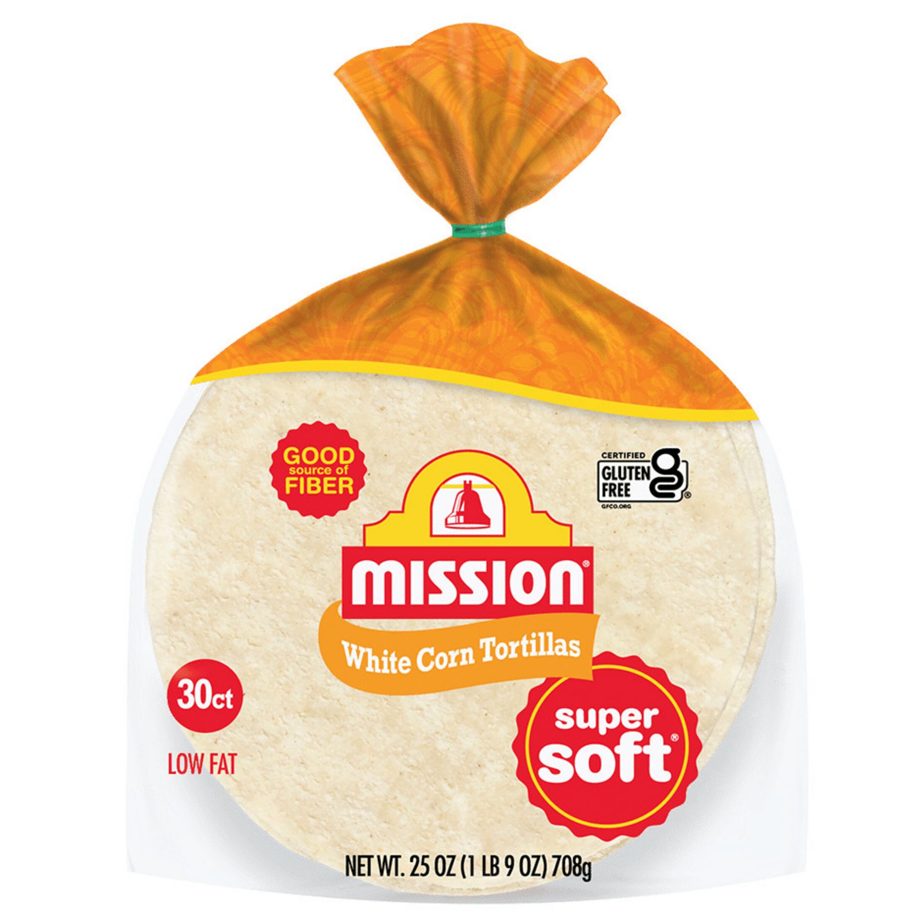 Mission Super Soft White Corn Tortillas - 25oz/30ct: Gluten-Free