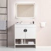 24 Inch Bathroom Vanity, Bathroom Cabinet With Top Sink, 2 Metal Handles, 2 Cabinet Doors, Open Shelve, Freestanding Sink Bathroom Vanity Cabinet - 2 of 4