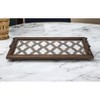 HomeRoots 35" Silver Wood Indoor Outdoor Tray With Handles - 2 of 4