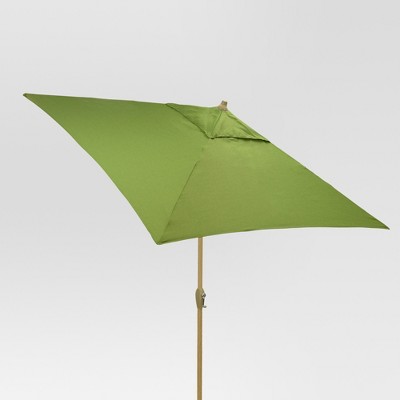 6.5' Square Umbrella - Green - Light Wood Finish - Threshold™