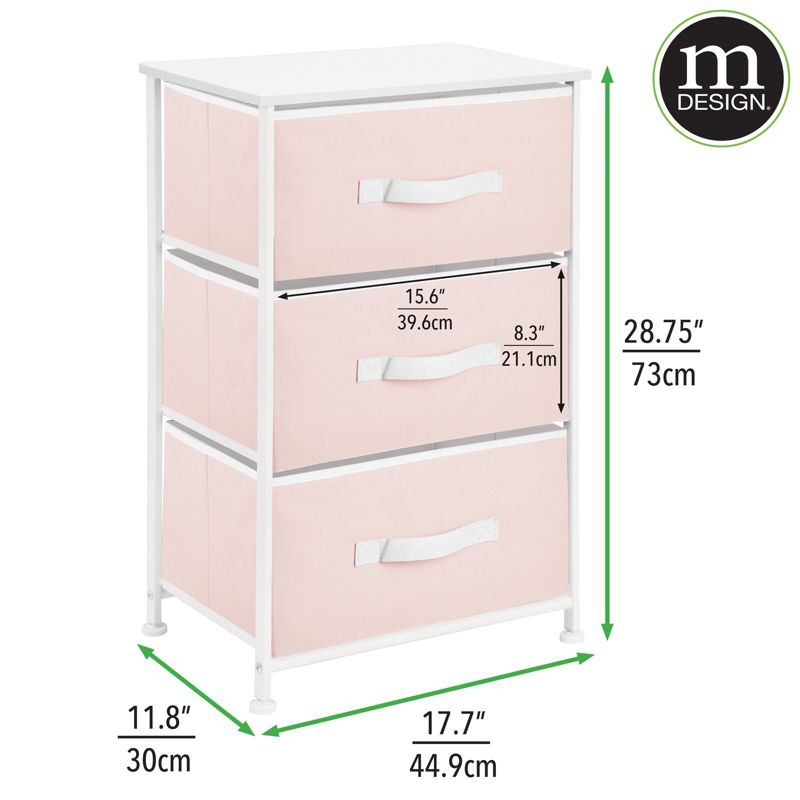 mDesign Storage Dresser Tower Furniture Unit with 3 Drawers, 2 of 8