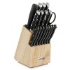 Oster Ginley 18 Piece Stainless Steel Cutlery Set in Black with Pinewood Block - 4 of 4