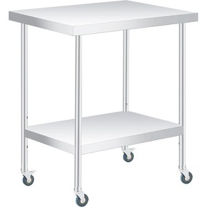 Stainless Steel Table, Heavy Duty Worktable with Adjustable Undershelf, 2 Tier Metal Prep Table - 1 of 4