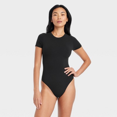 Women's 4-way Stretch Short Sleeve Bodysuit - Auden™ Black M : Target