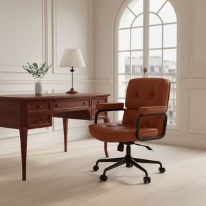 SUGOLD Ergonomic Office Chair Brown, Comfortable Desk Chair with Lumbar Support and Wide Seat, Task Chair for Home & Office - 1 of 4