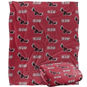 Saint Josephs University Logo Pattern Silky 50x60 Blanket, 1 Sided - 1 of 4