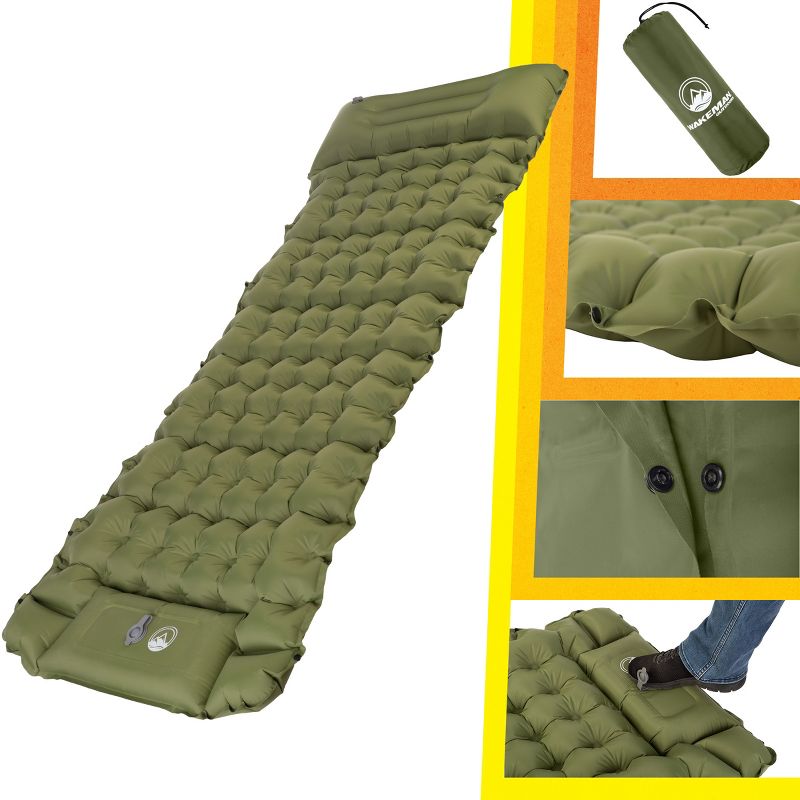 Inflatable Sleep Pad with Foot Pump by Wakeman Outdoors, 3 of 7