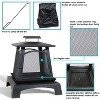 Sunnydaze Outdoor Camping or Backyard Steel Pagoda Style Fire Pit with Log Poker and Wood Grate - 32" - Black - 4 of 4