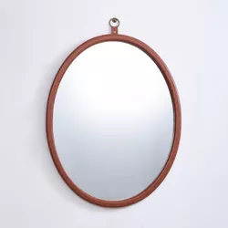 24" x 30" Oval Faux Leather Mirror with Ring - Threshold™ designed with Studio McGee