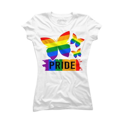 Adult Design By Humans Rainbow Butterflies Rainbow Pride By dnlribeiro88 T-Shirt