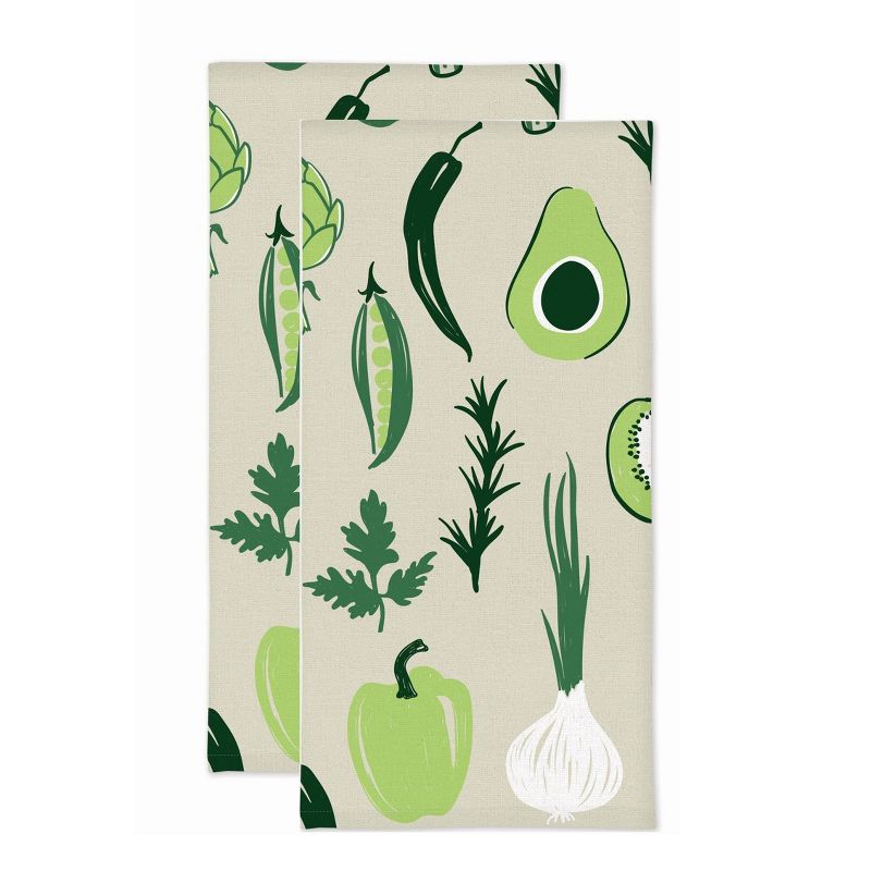 2pk Vegetable Print Kitchen Towel - MU Kitchen, 1 of 4